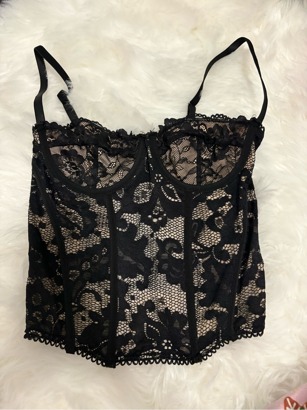 Black Lace Bustier Corset Top - Womens going out top!